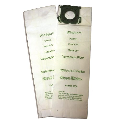 Green Klean Windsor Sensor, Versamatic Plus Triple Layer Replacement Vacuum Cleaner Bags